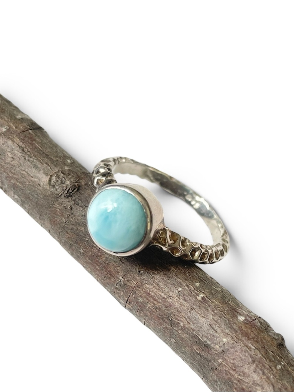 Larimar Ring in 925 Sterling silver (US 8 & 8.5)